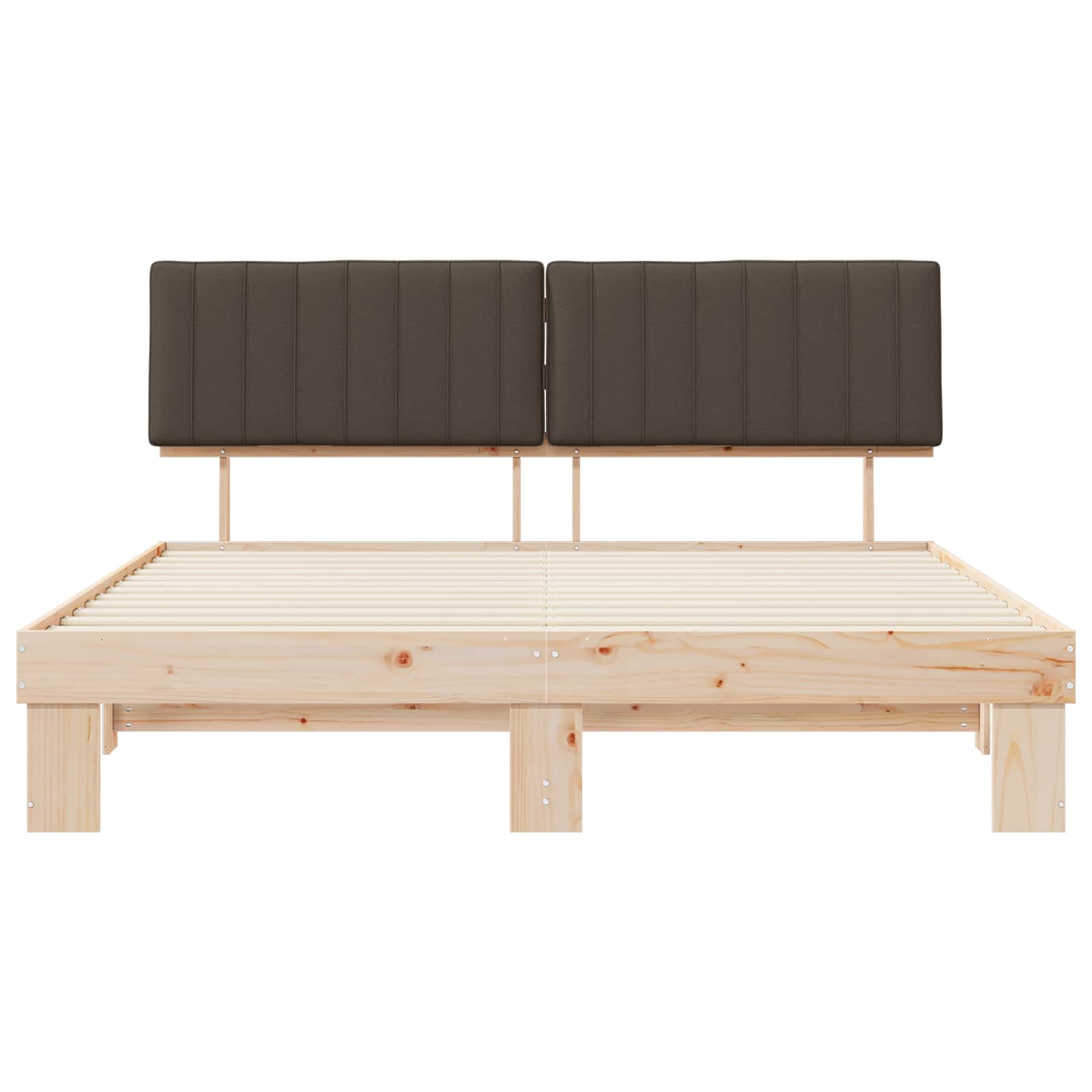 Sengeramme med Polstret Hodegjerde Gråbrun 180 x 200 cm