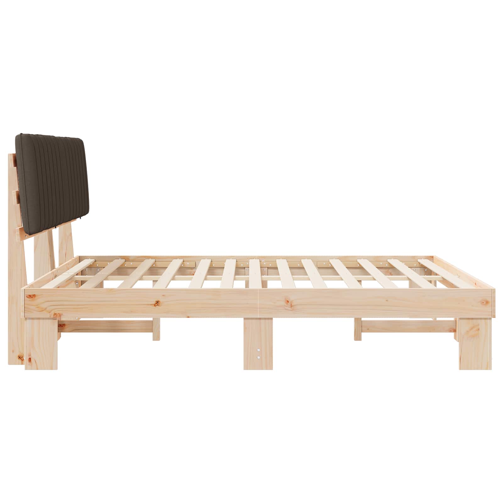 Sengeramme med Polstret Hodegjerde Gråbrun 180 x 200 cm