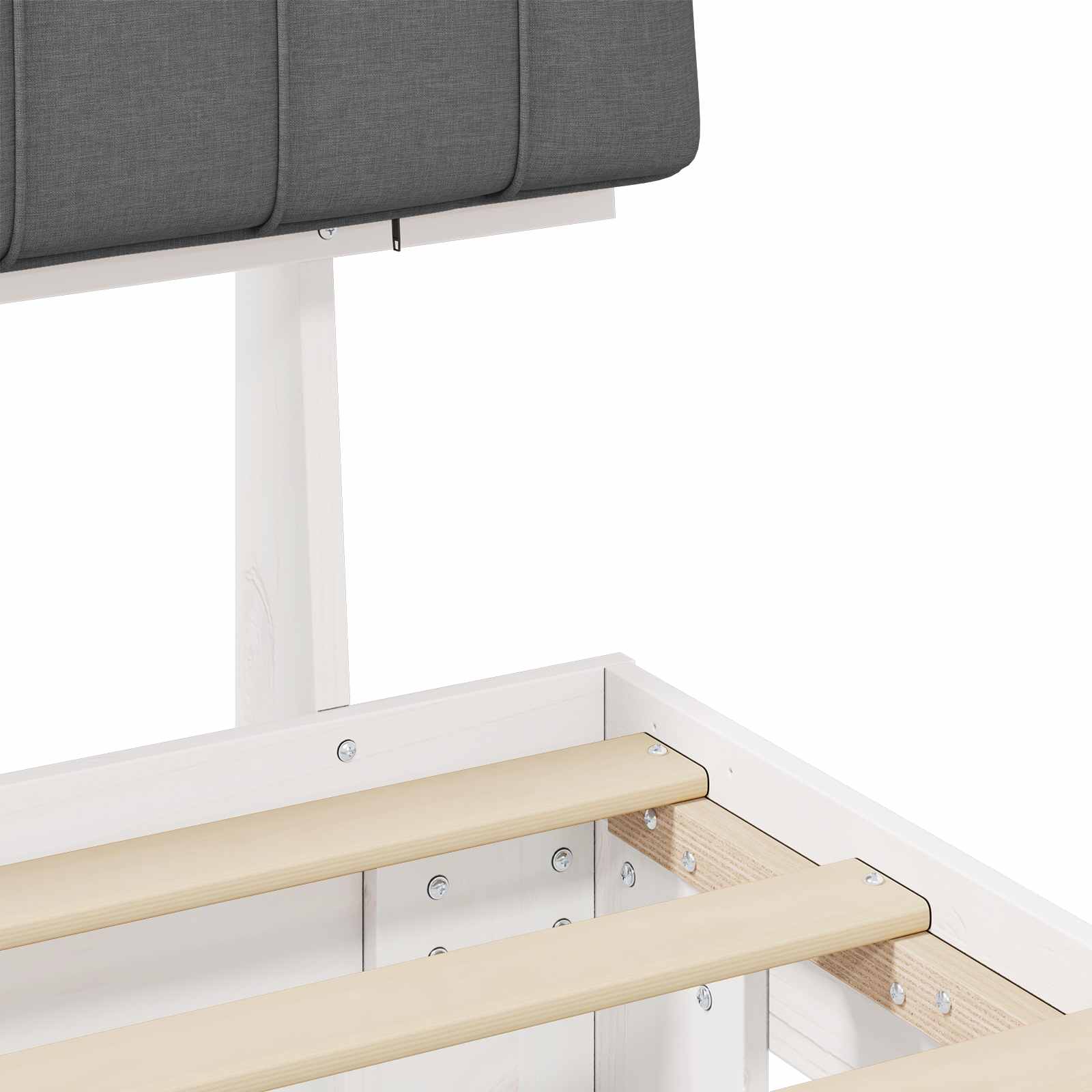 Sengeramme med Polstret Hodegjerde Lysegrå 180 x 200 cm