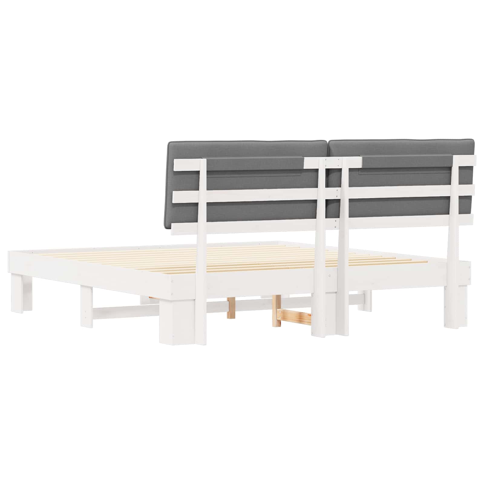 Sengeramme med Polstret Hodegjerde Lysegrå 180 x 200 cm