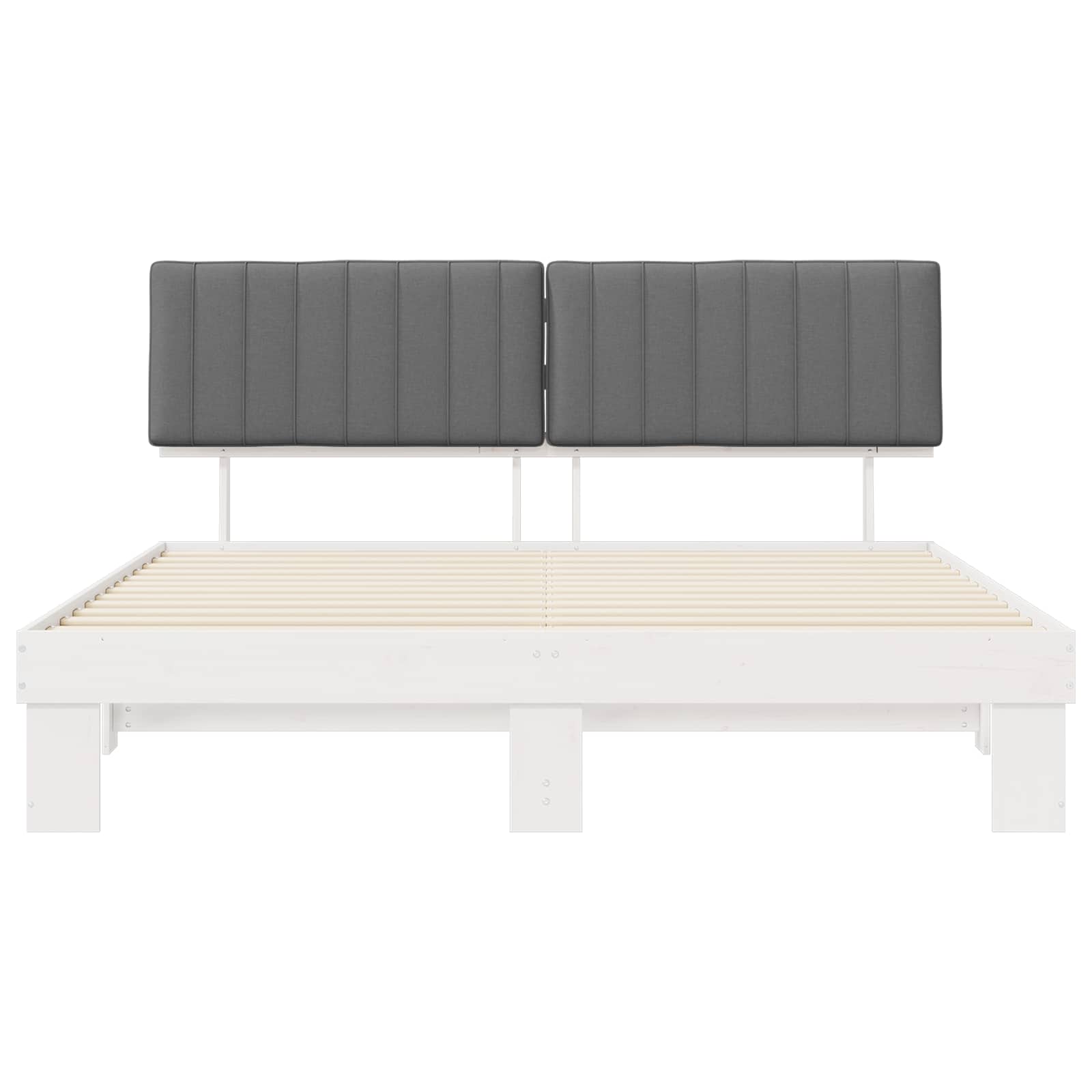 Sengeramme med Polstret Hodegjerde Lysegrå 180 x 200 cm