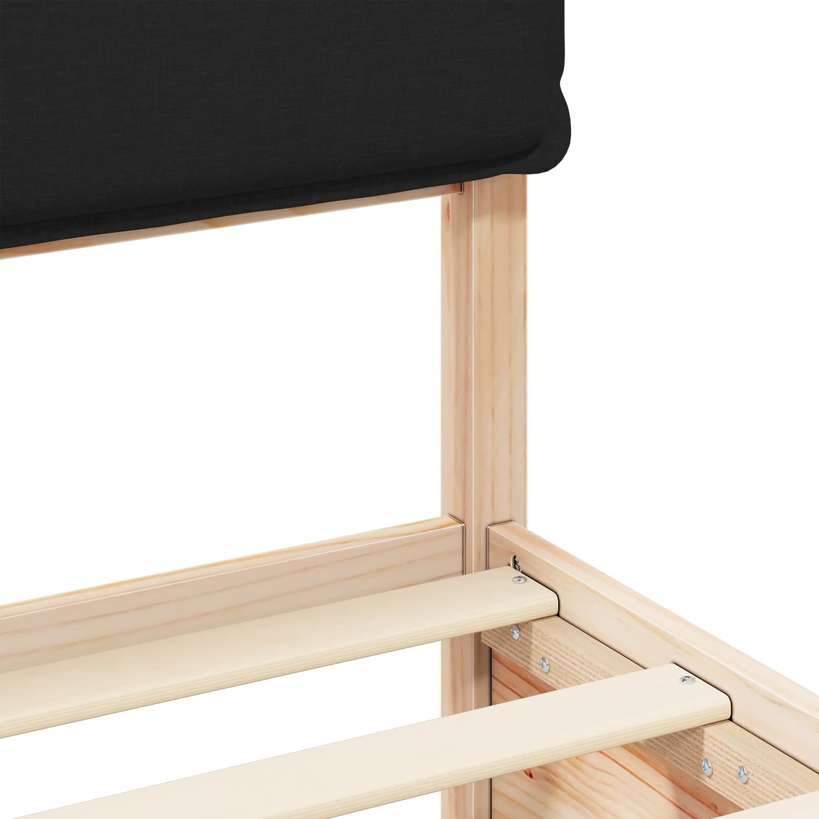 Sengeramme med Polstret Hodegjerde Svart 200 x 200 cm