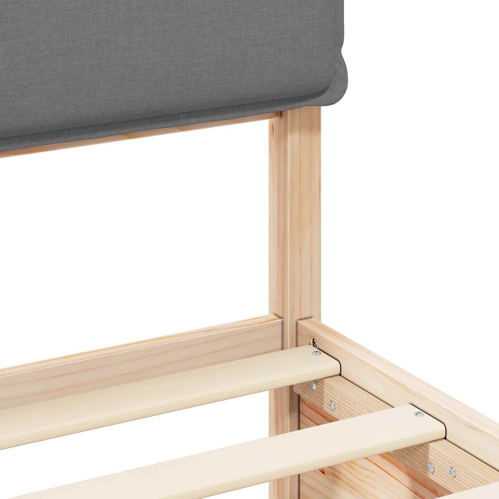 Sengeramme med Polstret Hodegjerde Lysegrå 180 x 200 cm