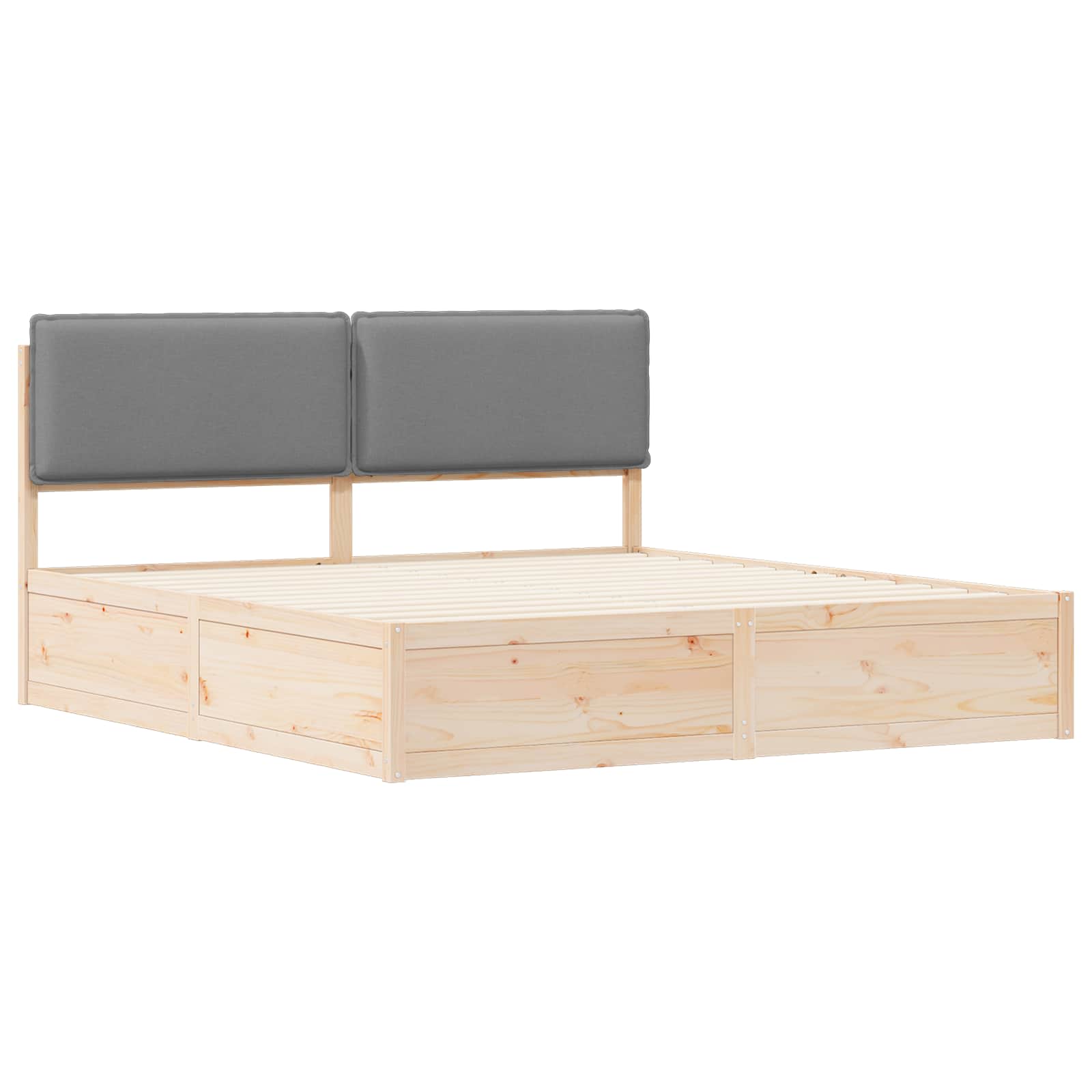 Sengeramme med Polstret Hodegjerde Lysegrå 180 x 200 cm