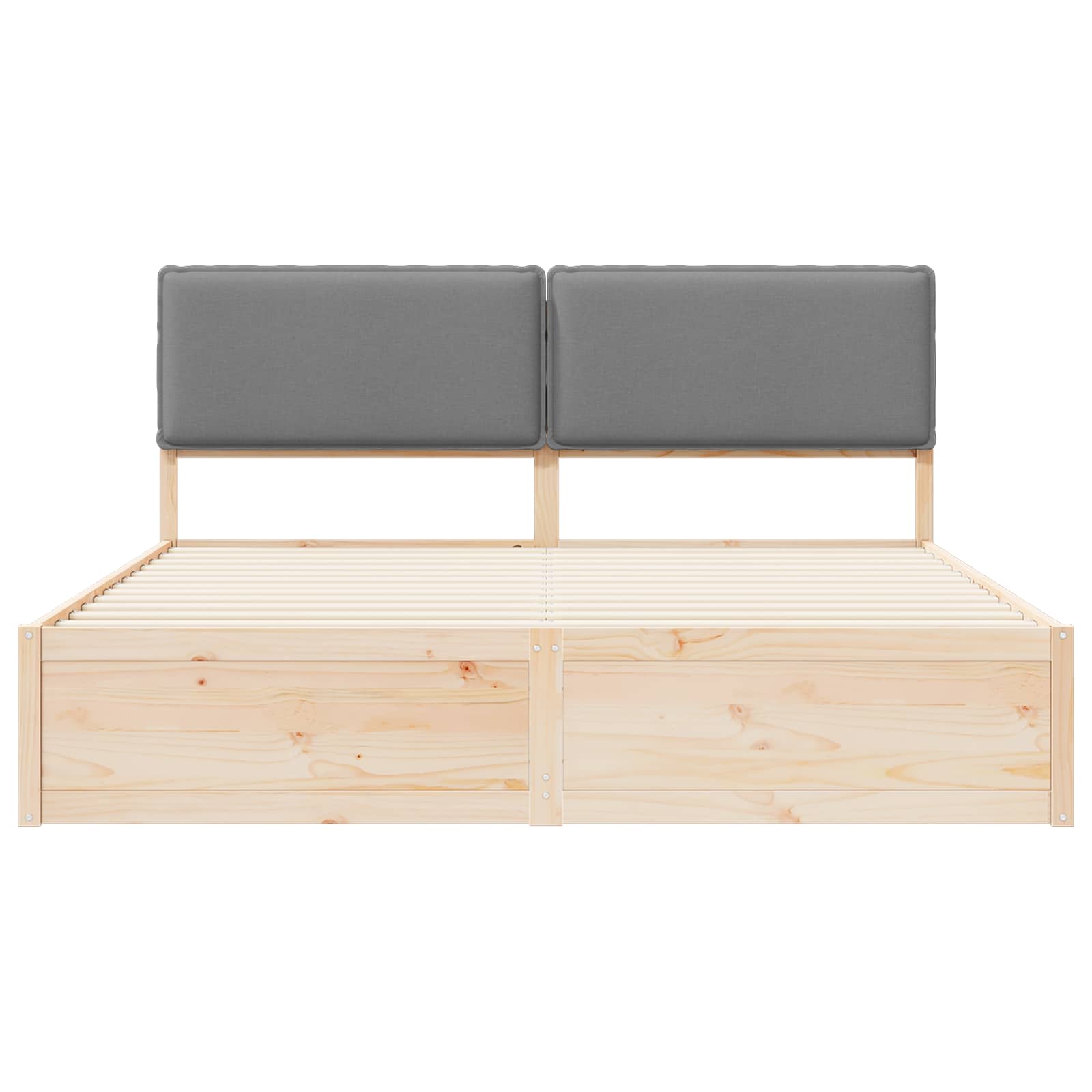 Sengeramme med Polstret Hodegjerde Lysegrå 180 x 200 cm