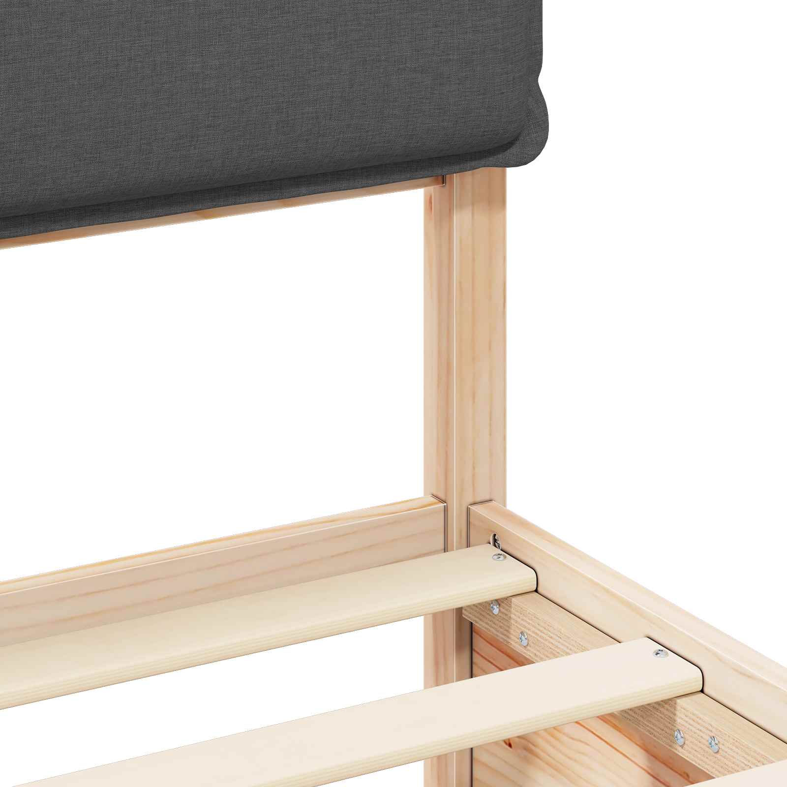 Sengeramme med Polstret Hodegjerde Mørkegrå 180 x 200 cm