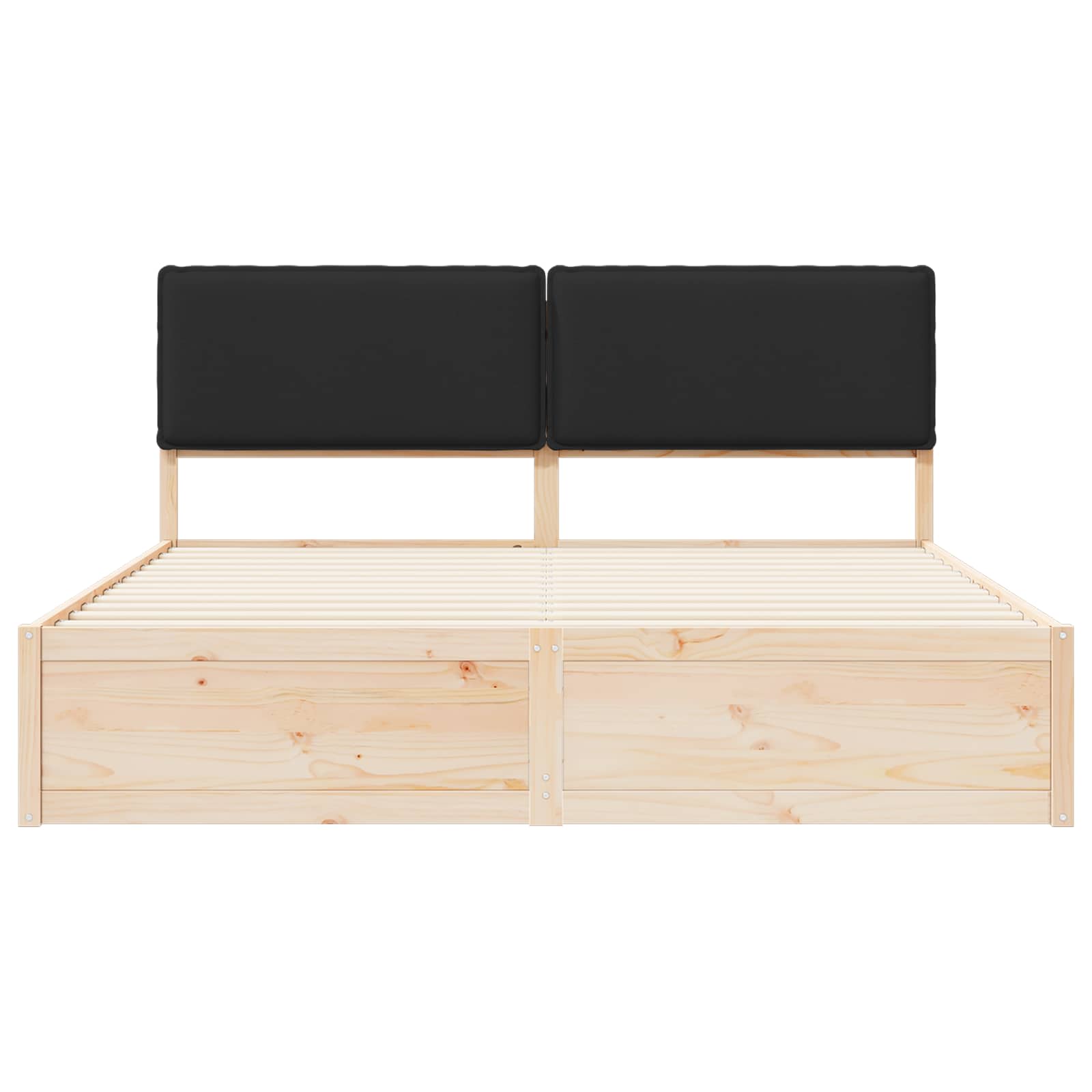 Sengeramme med Polstret Hodegjerde Svart 180 x 200 cm