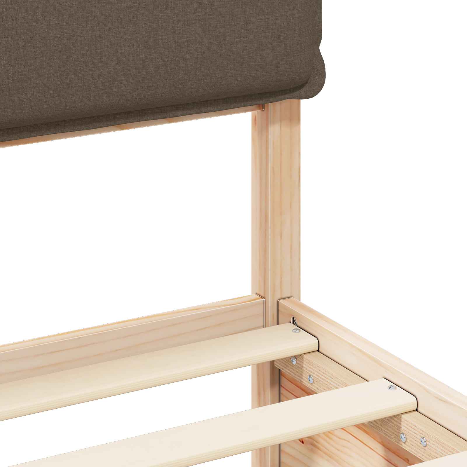 Sengeramme med Polstret Hodegjerde Gråbrun 180 x 200 cm