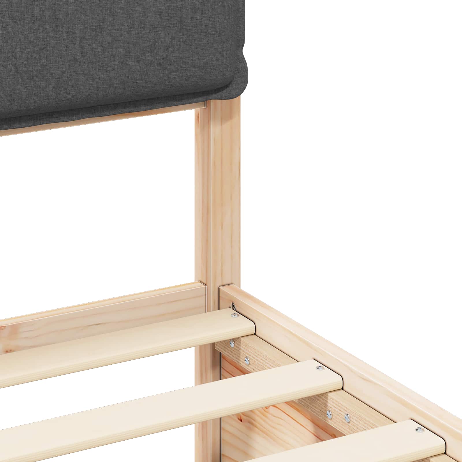 Sengeramme med Polstret Hodegjerde Mørkegrå 160 x 200 cm