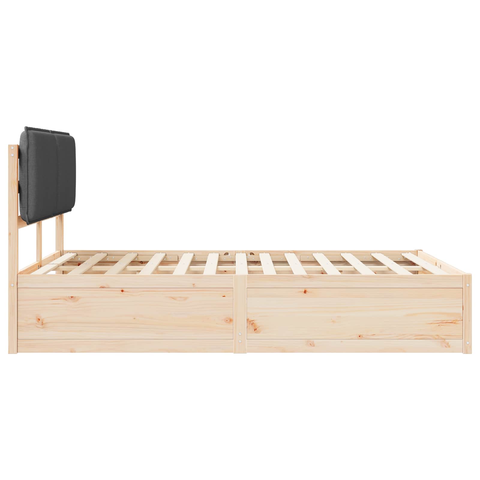 Sengeramme med Polstret Hodegjerde Mørkegrå 160 x 200 cm