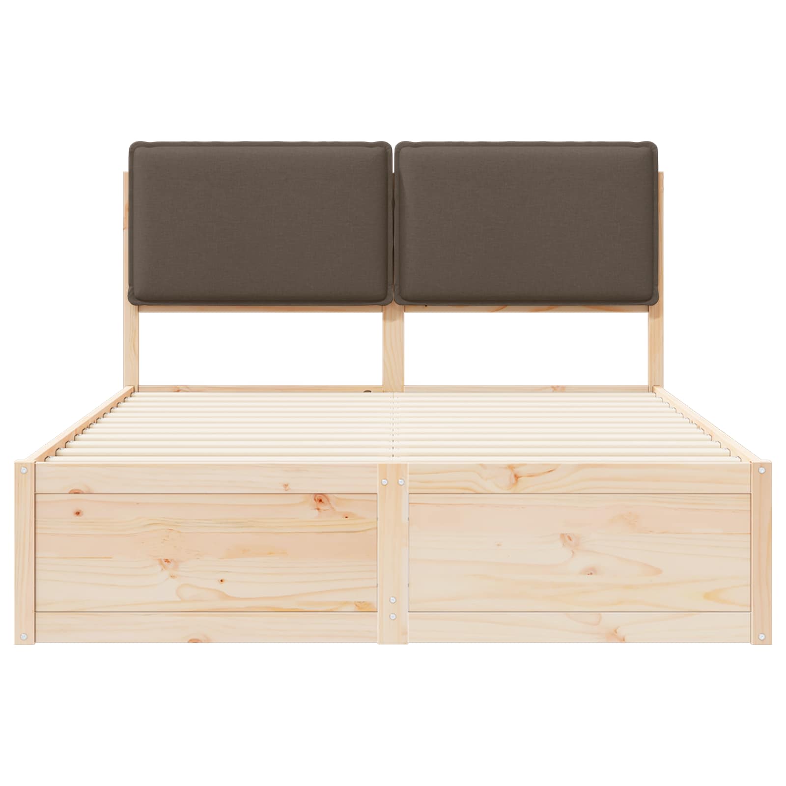 Sengeramme med Polstret Hodegjerde Gråbrun 160 x 200 cm