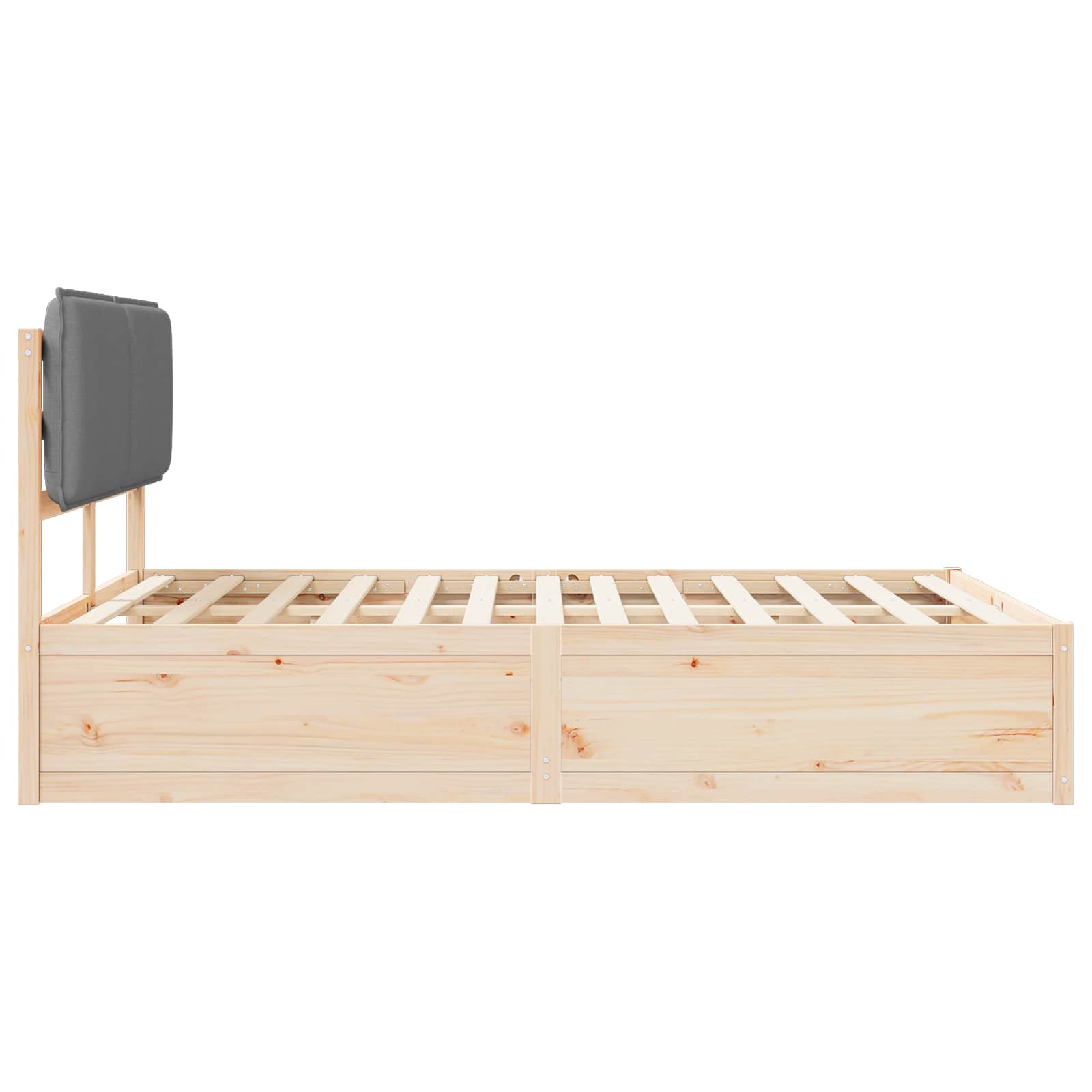 Sengeramme med Polstret Hodegjerde Lysegrå 140 x 190 cm