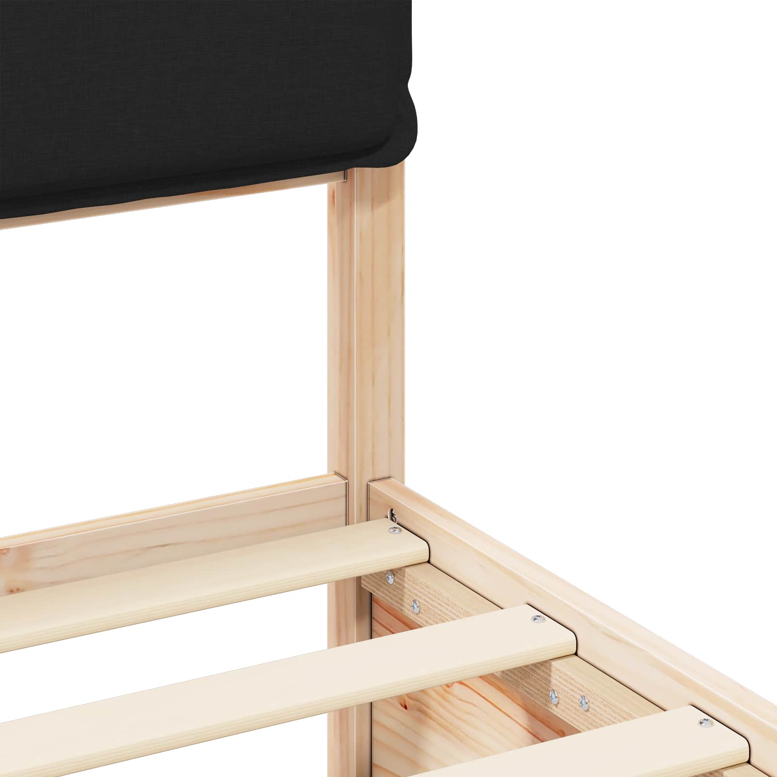 Sengeramme med Polstret Hodegjerde Svart 140 x 190 cm