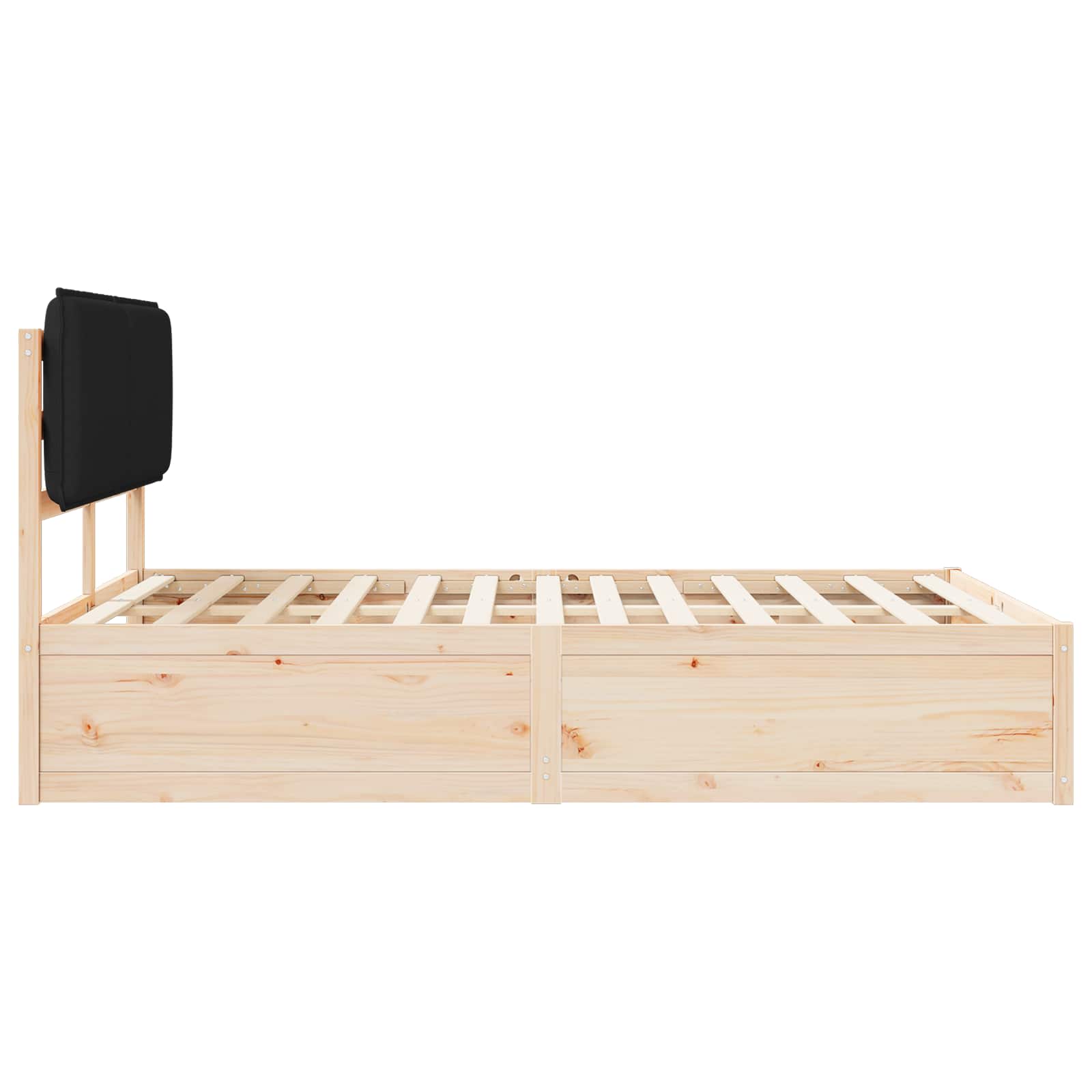 Sengeramme med Polstret Hodegjerde Svart 140 x 190 cm