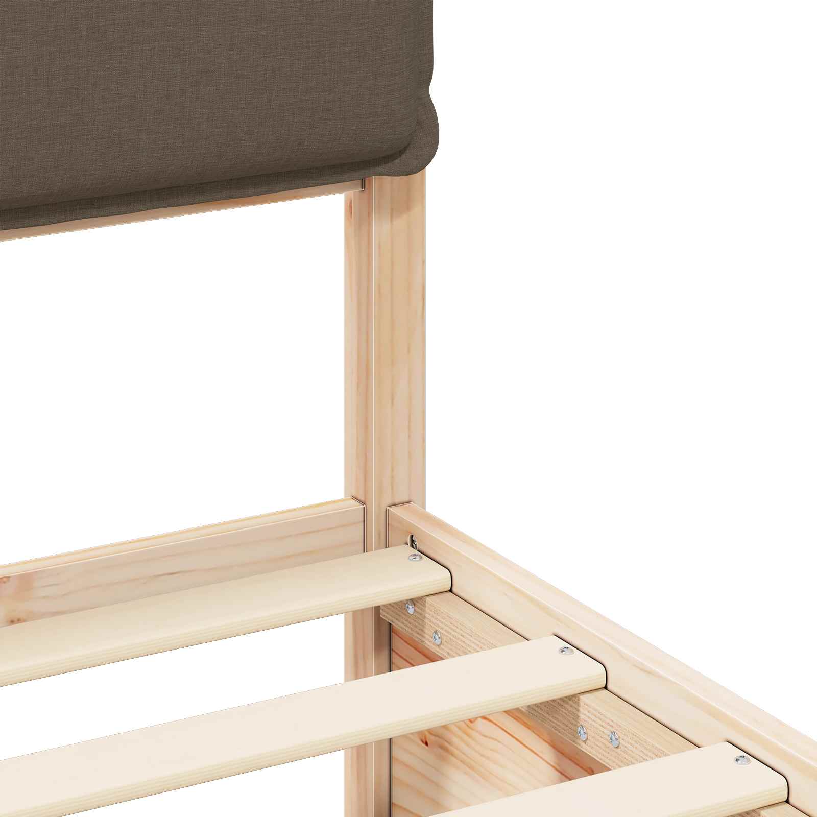 Sengeramme med Polstret Hodegjerde Gråbrun 140 x 190 cm