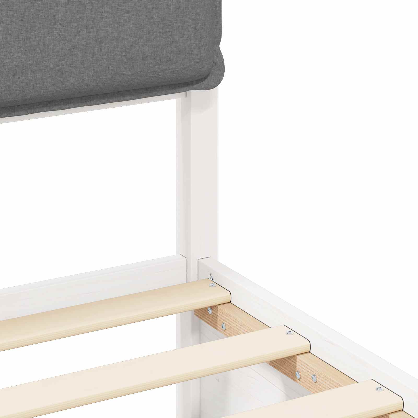 Sengeramme med Polstret Hodegjerde Lysegrå 140 x 190 cm