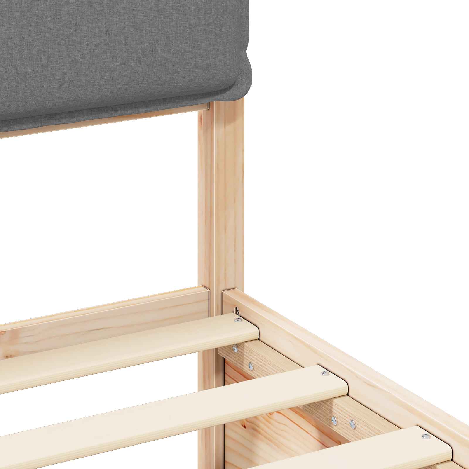 Sengeramme med Polstret Hodegjerde Lysegrå 135 x 190 cm