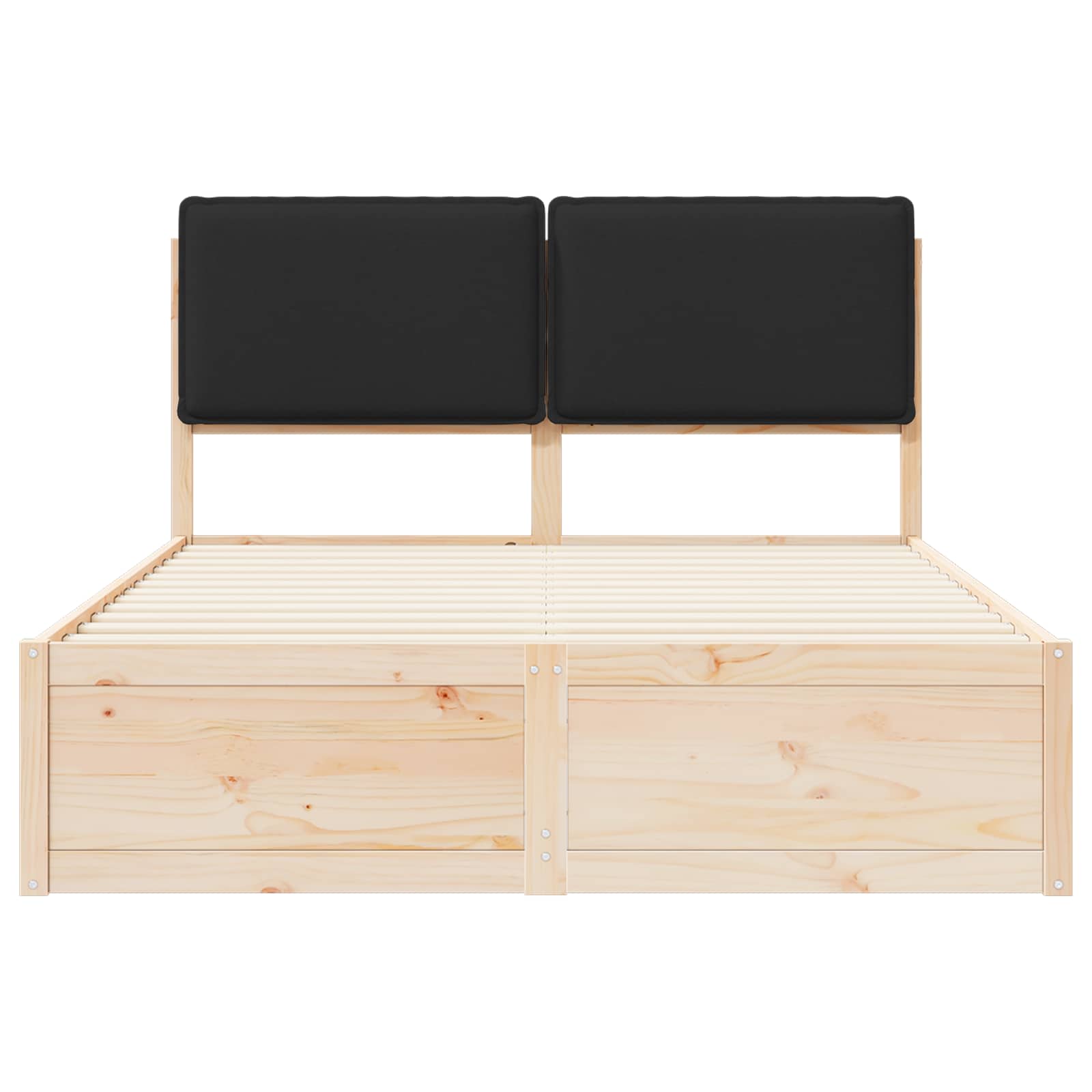 Sengeramme med Polstret Hodegjerde Svart 135 x 190 cm