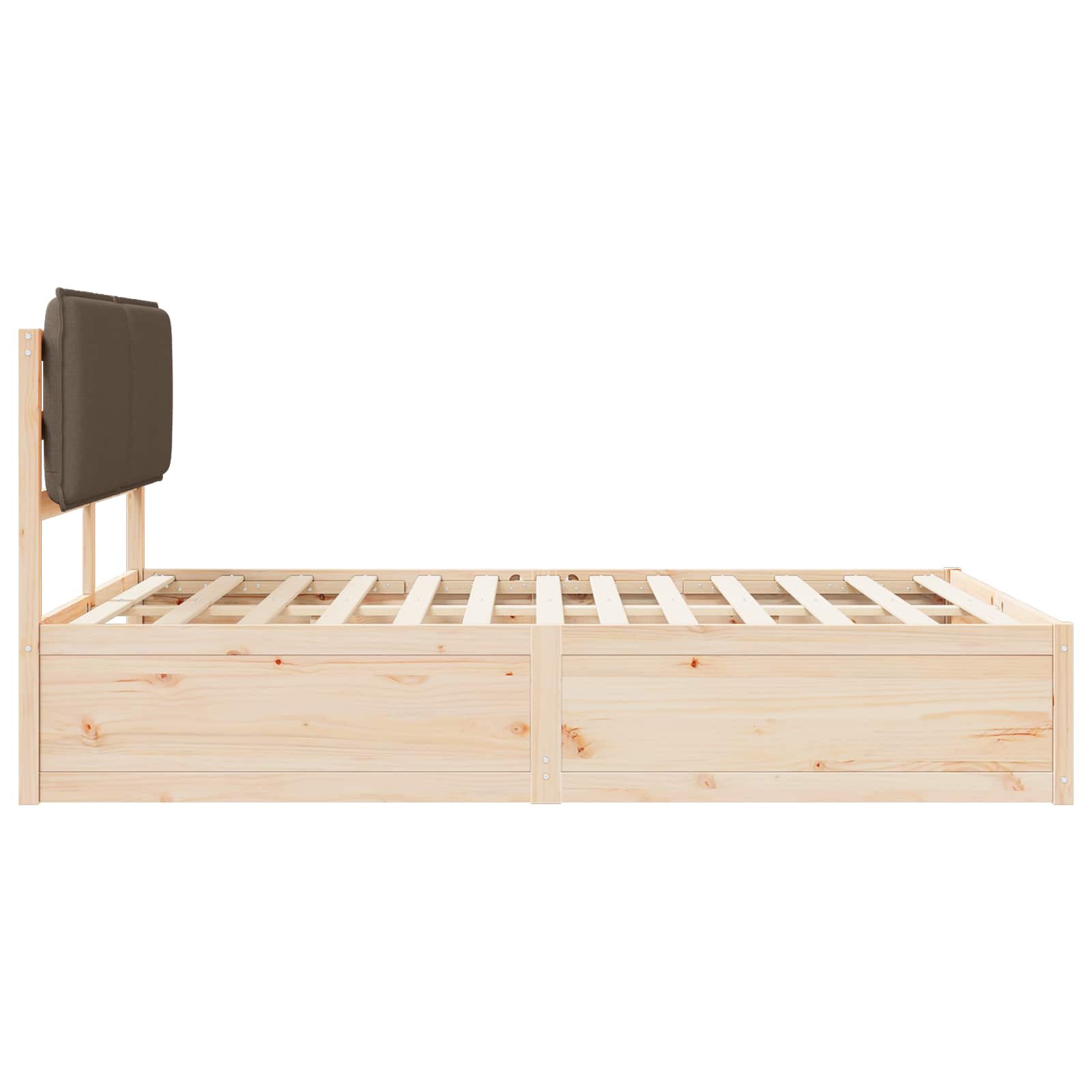 Sengeramme med Polstret Hodegjerde Gråbrun 135 x 190 cm