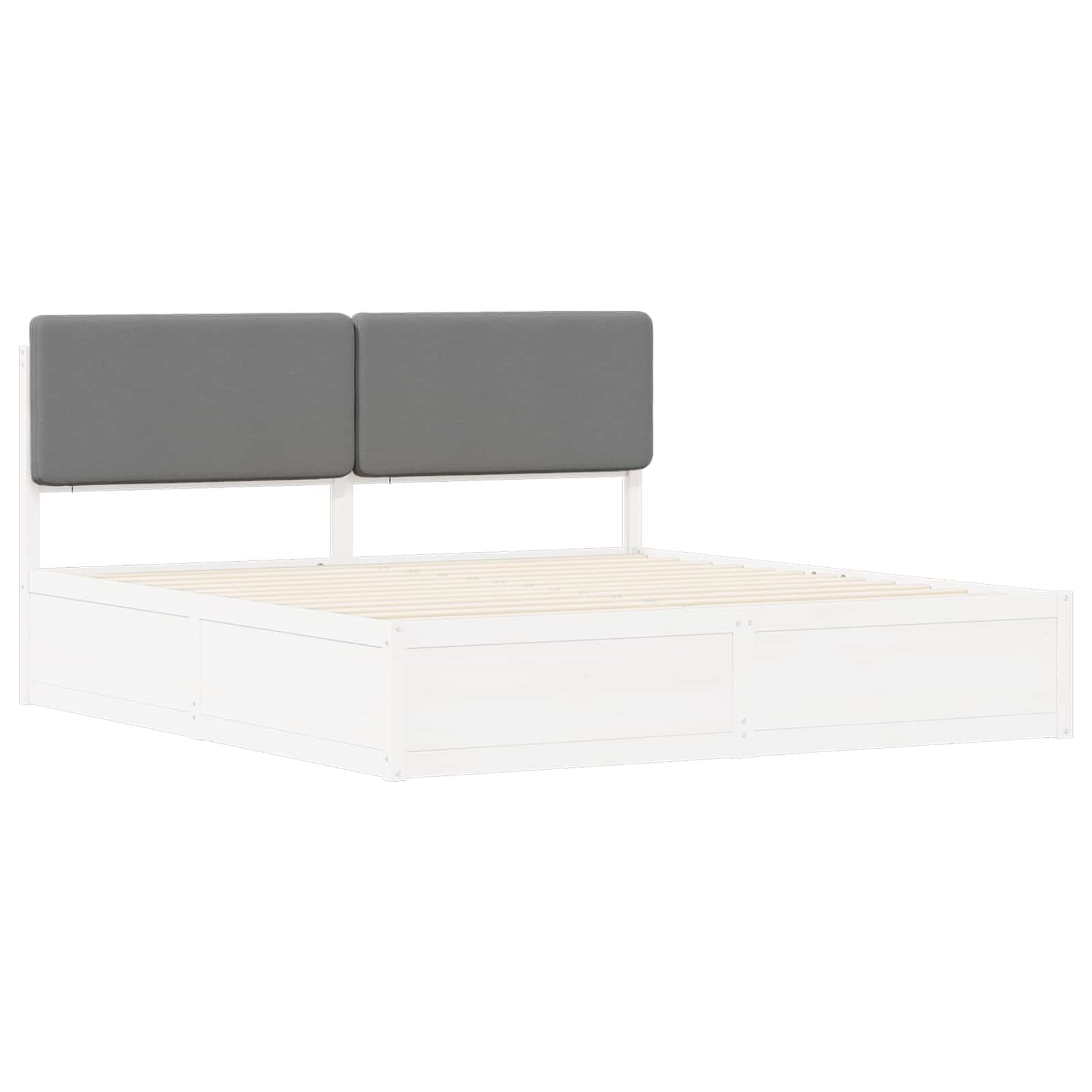 Sengeramme med Polstret Hodegjerde Lysegrå 200 x 200 cm