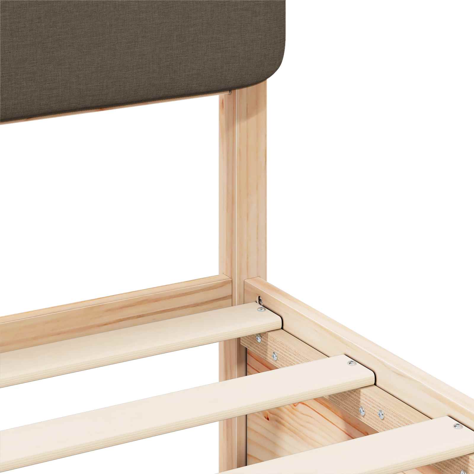 Sengeramme med Polstret Hodegjerde Gråbrun 180 x 200 cm