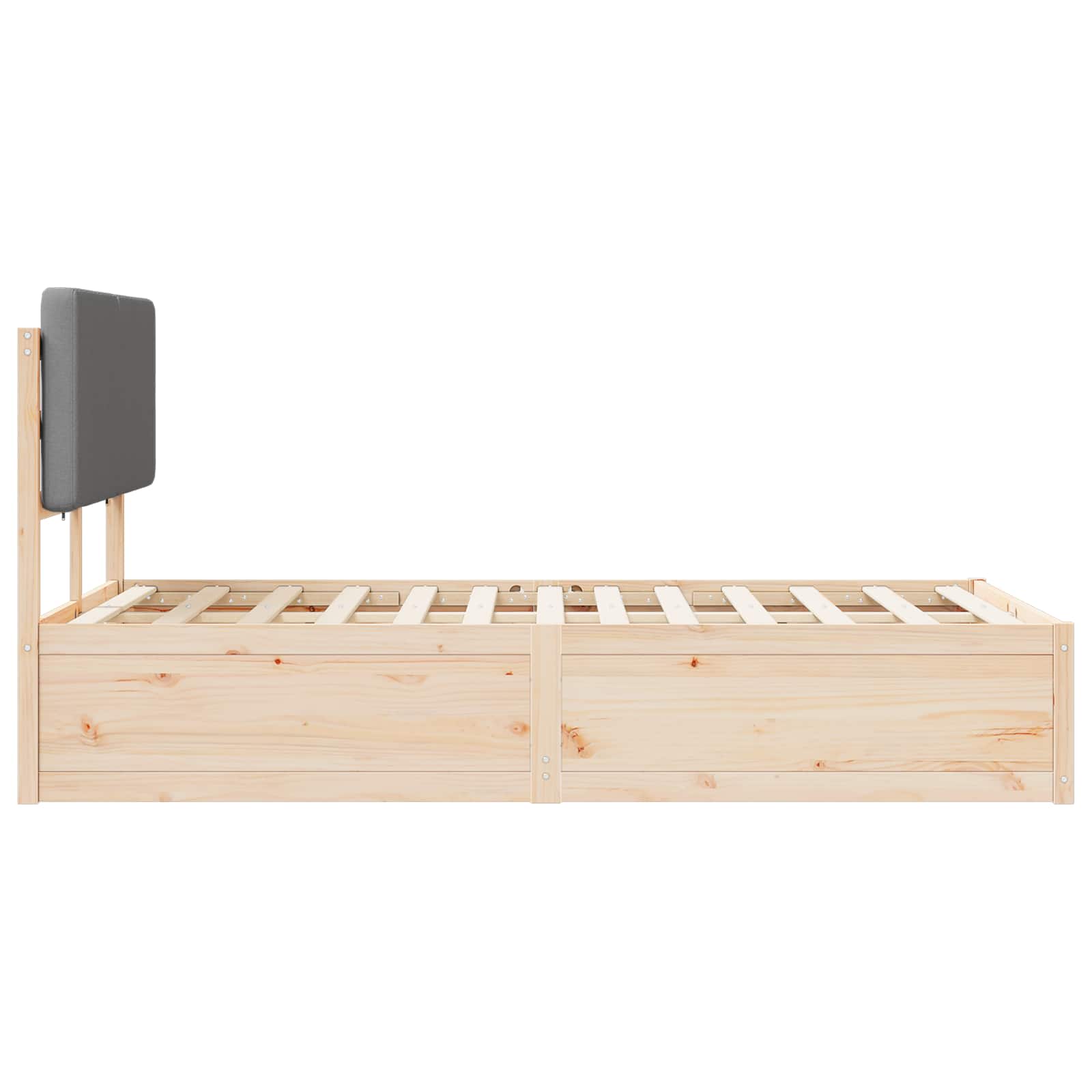 Sengeramme med Polstret Hodegjerde Lysegrå 160 x 200 cm