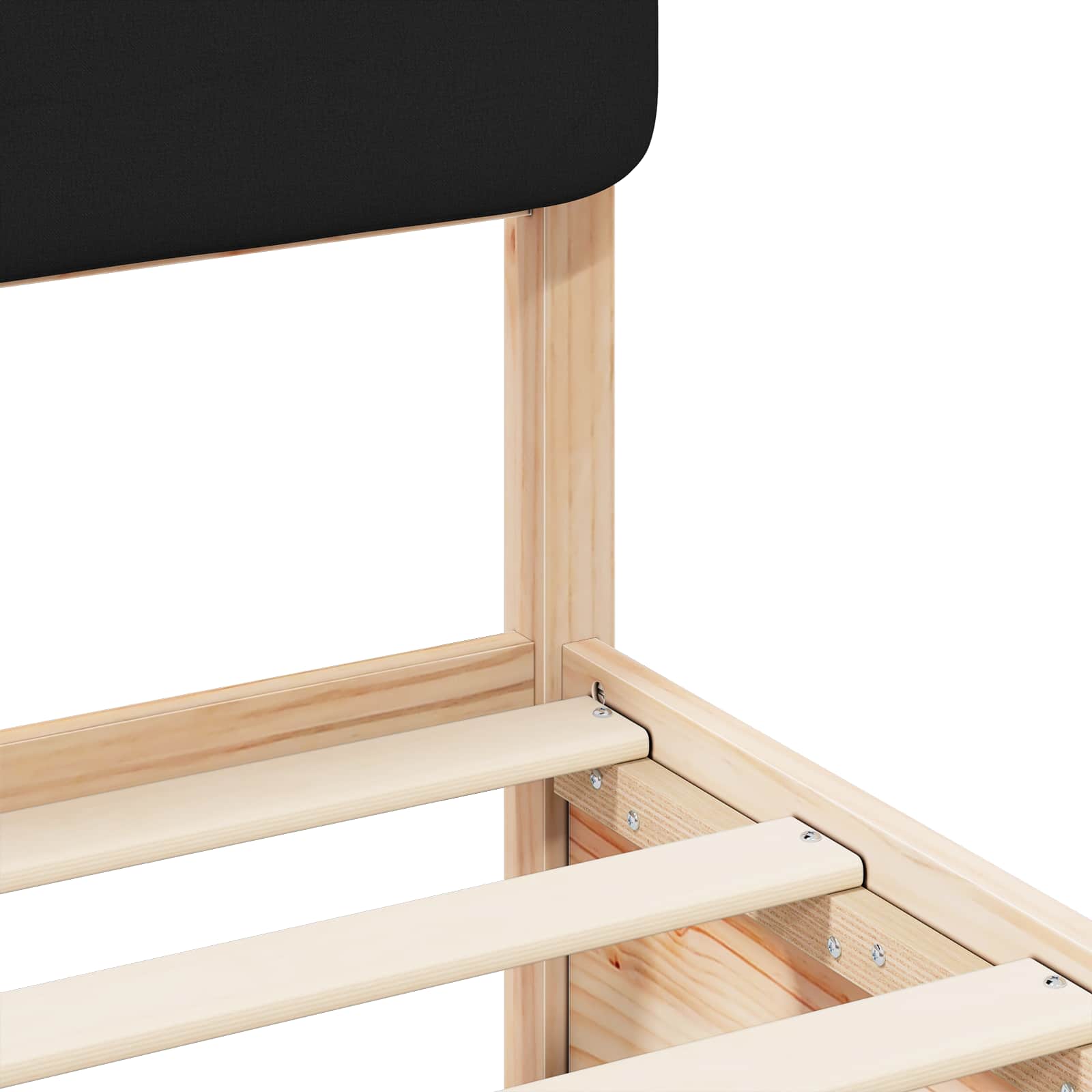 Sengeramme med Polstret Hodegjerde Svart 160 x 200 cm