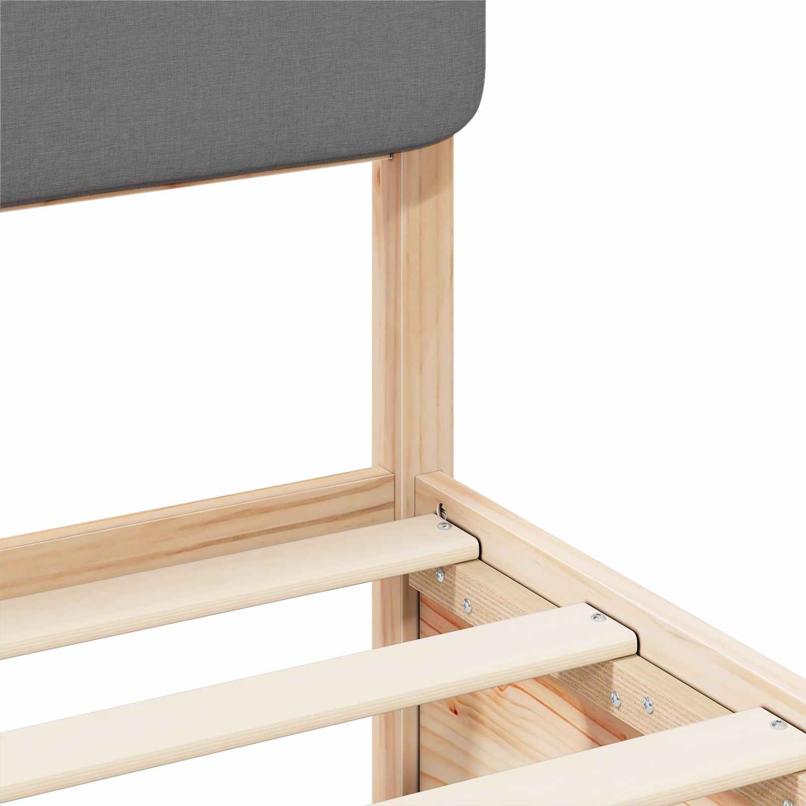 Sengeramme med Polstret Hodegjerde Lysegrå 150 x 200 cm