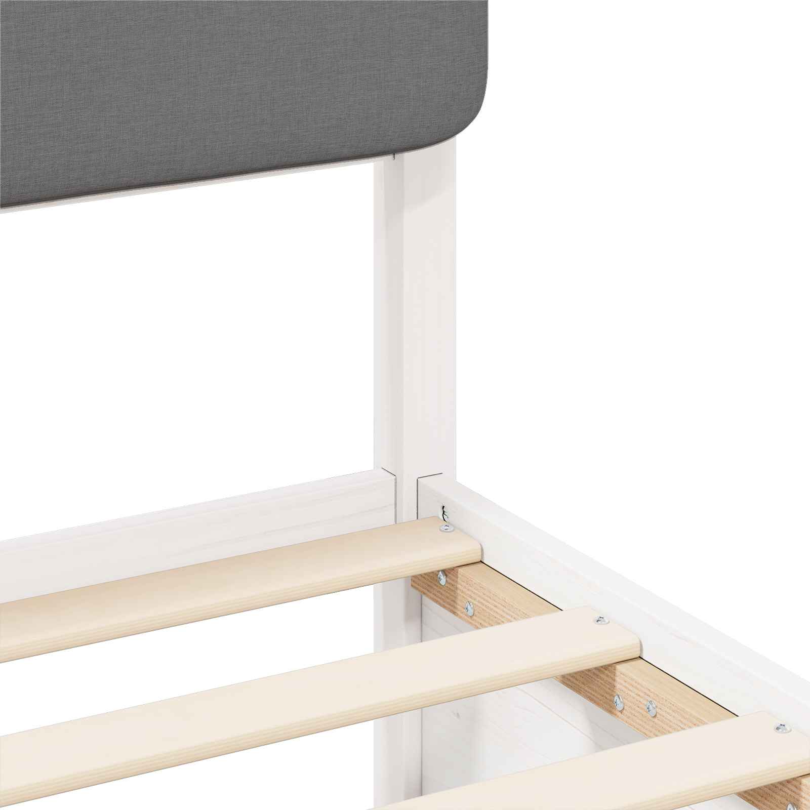 Sengeramme med Polstret Hodegjerde Lysegrå 140 x 200 cm