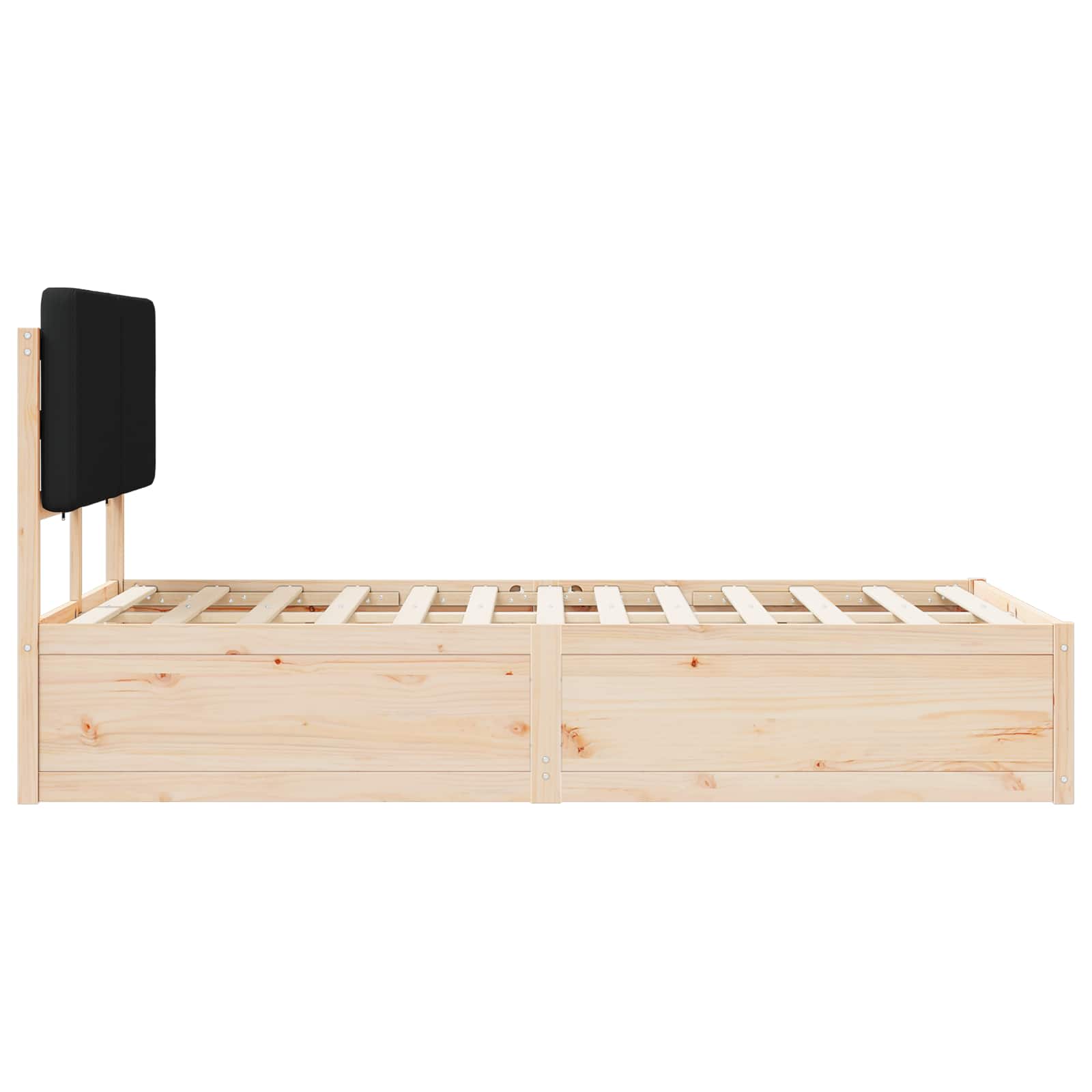 Sengeramme med Polstret Hodegjerde Svart 135 x 190 cm