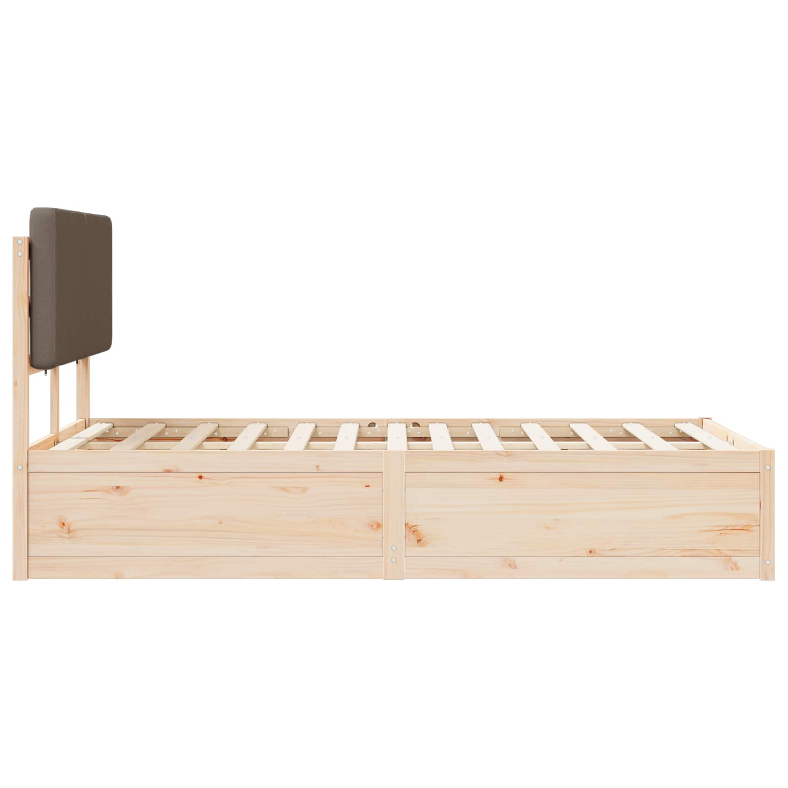 Sengeramme med Polstret Hodegjerde Gråbrun 135 x 190 cm