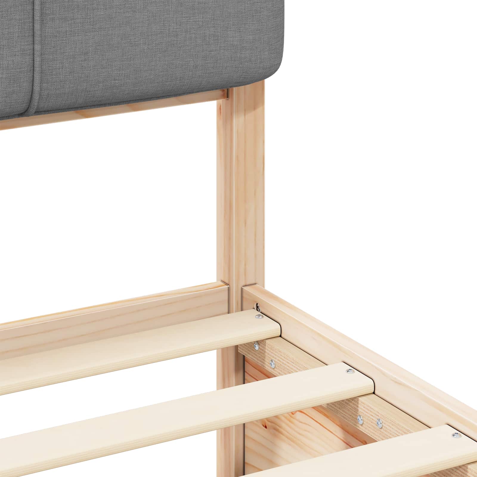 Sengeramme med Polstret Hodegjerde Lysegrå 200 x 200 cm