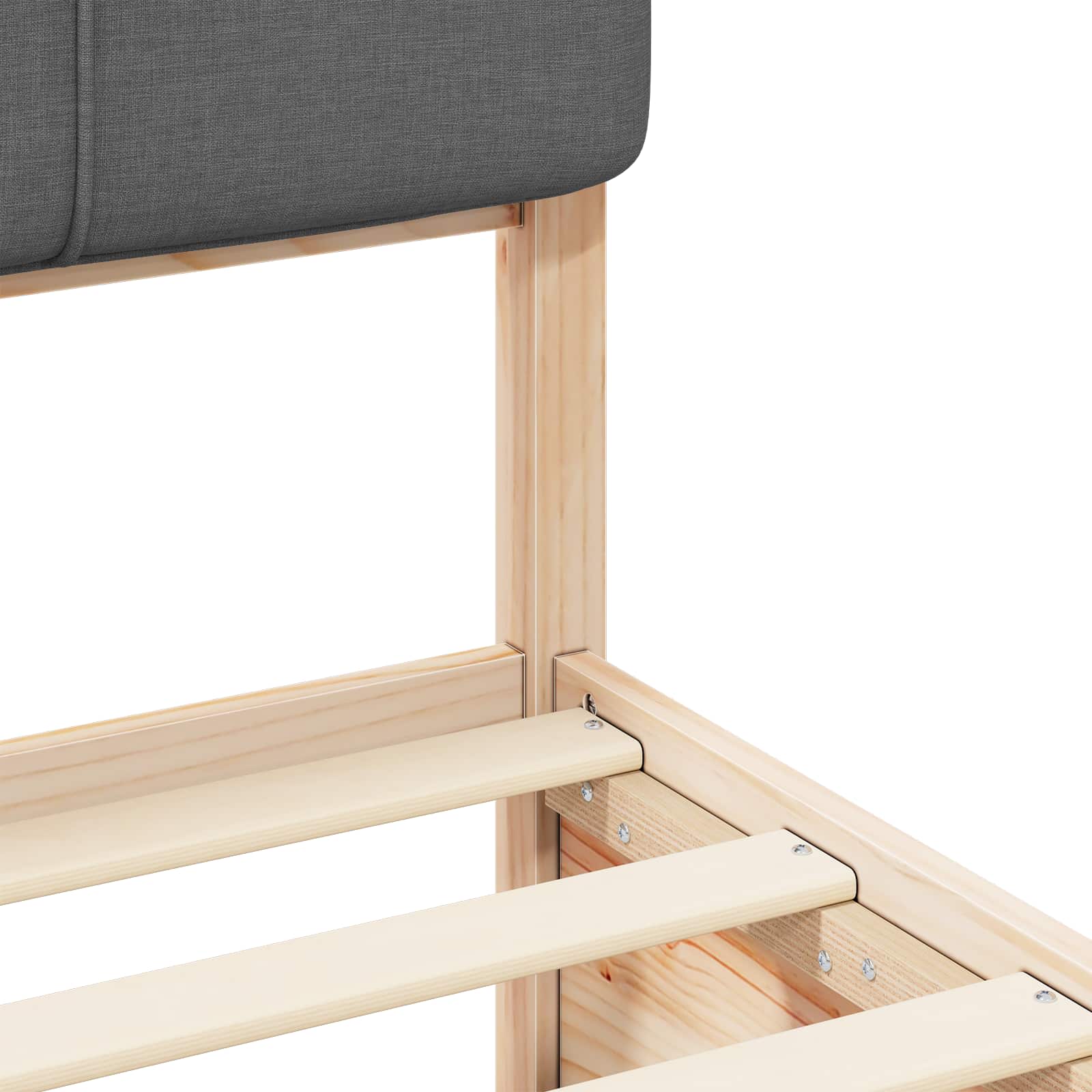 Sengeramme med Polstret Hodegjerde Mørkegrå 200 x 200 cm