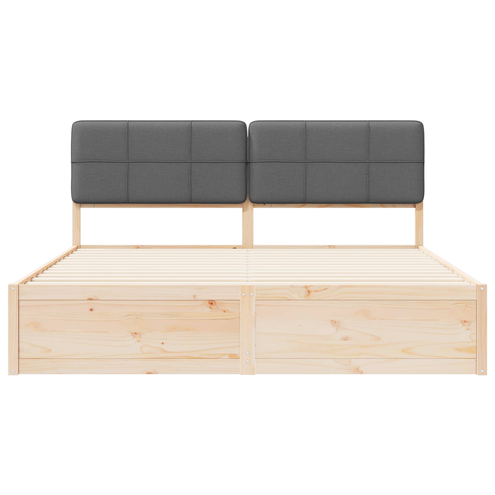 Sengeramme med Polstret Hodegjerde Mørkegrå 200 x 200 cm