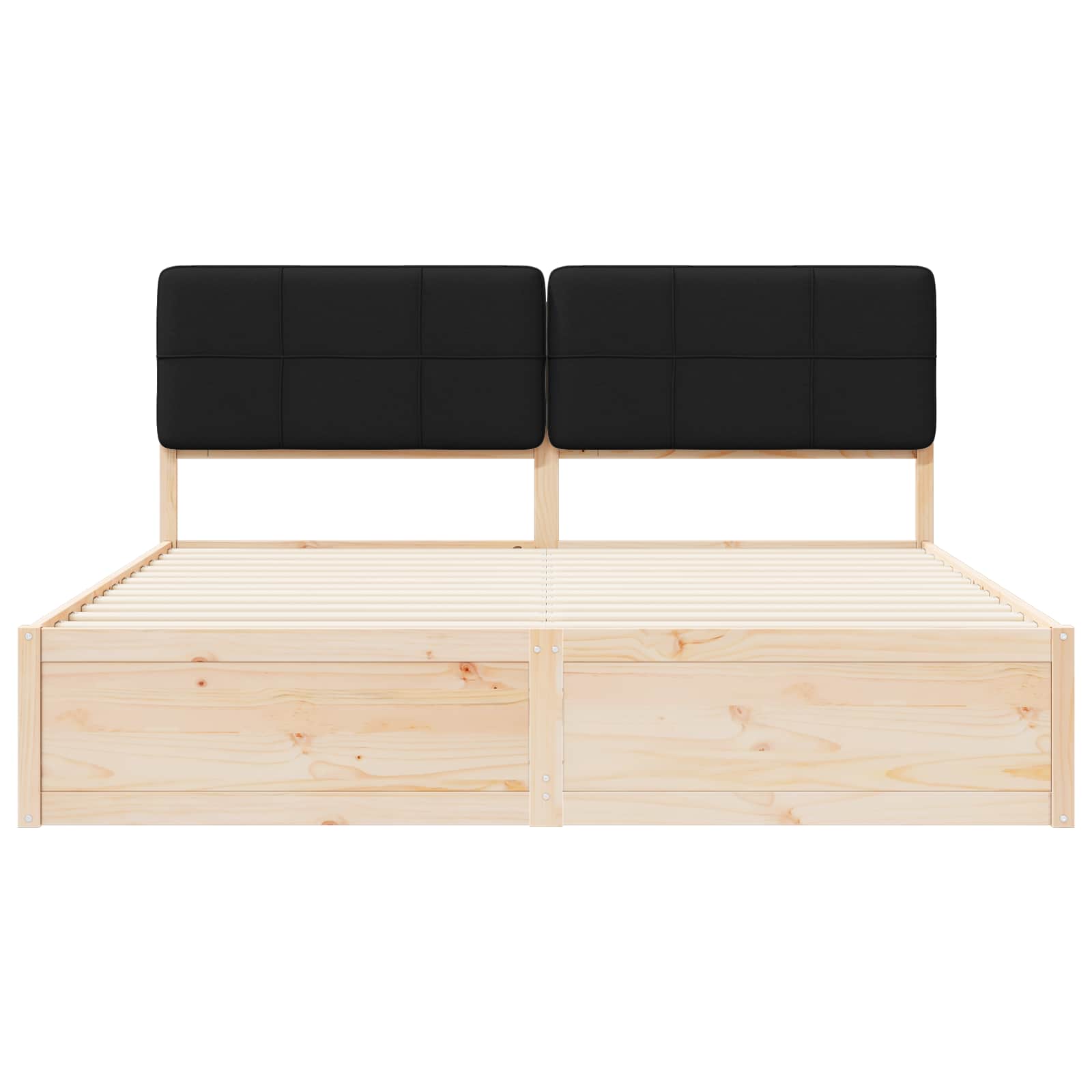 Sengeramme med Polstret Hodegjerde Svart 200 x 200 cm