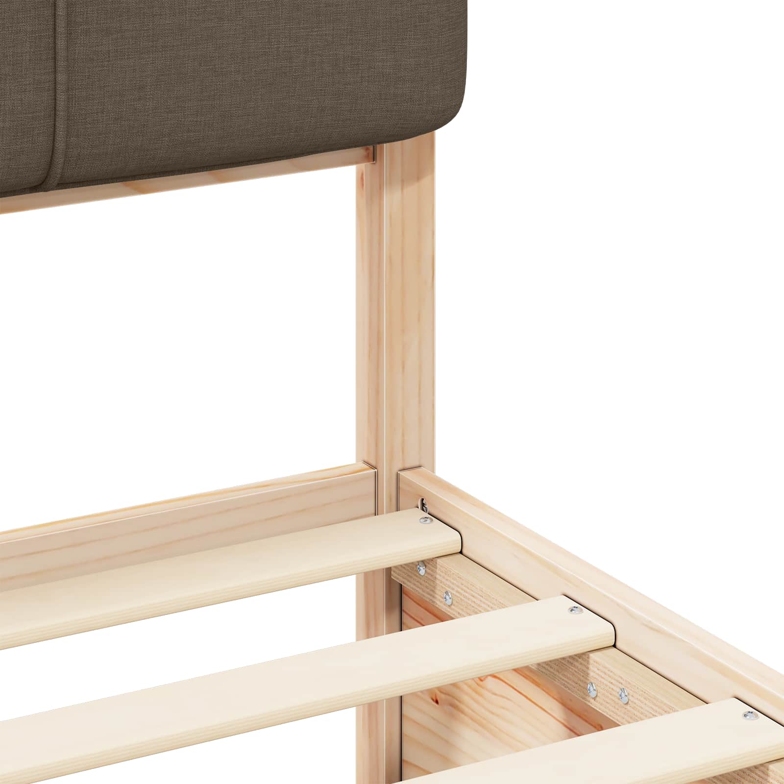 Sengeramme med Polstret Hodegjerde Gråbrun 180 x 200 cm