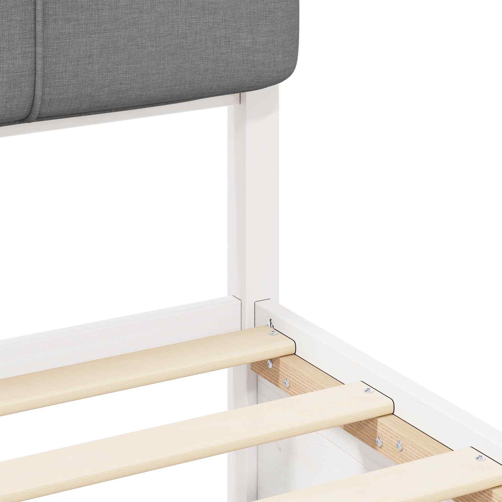 Sengeramme med Polstret Hodegjerde Lysegrå 180 x 200 cm