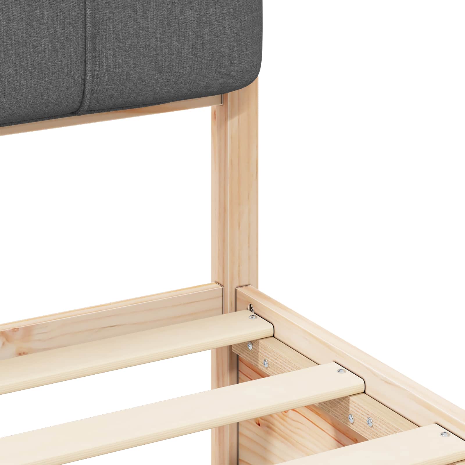 Sengeramme med Polstret Hodegjerde Mørkegrå 160 x 200 cm