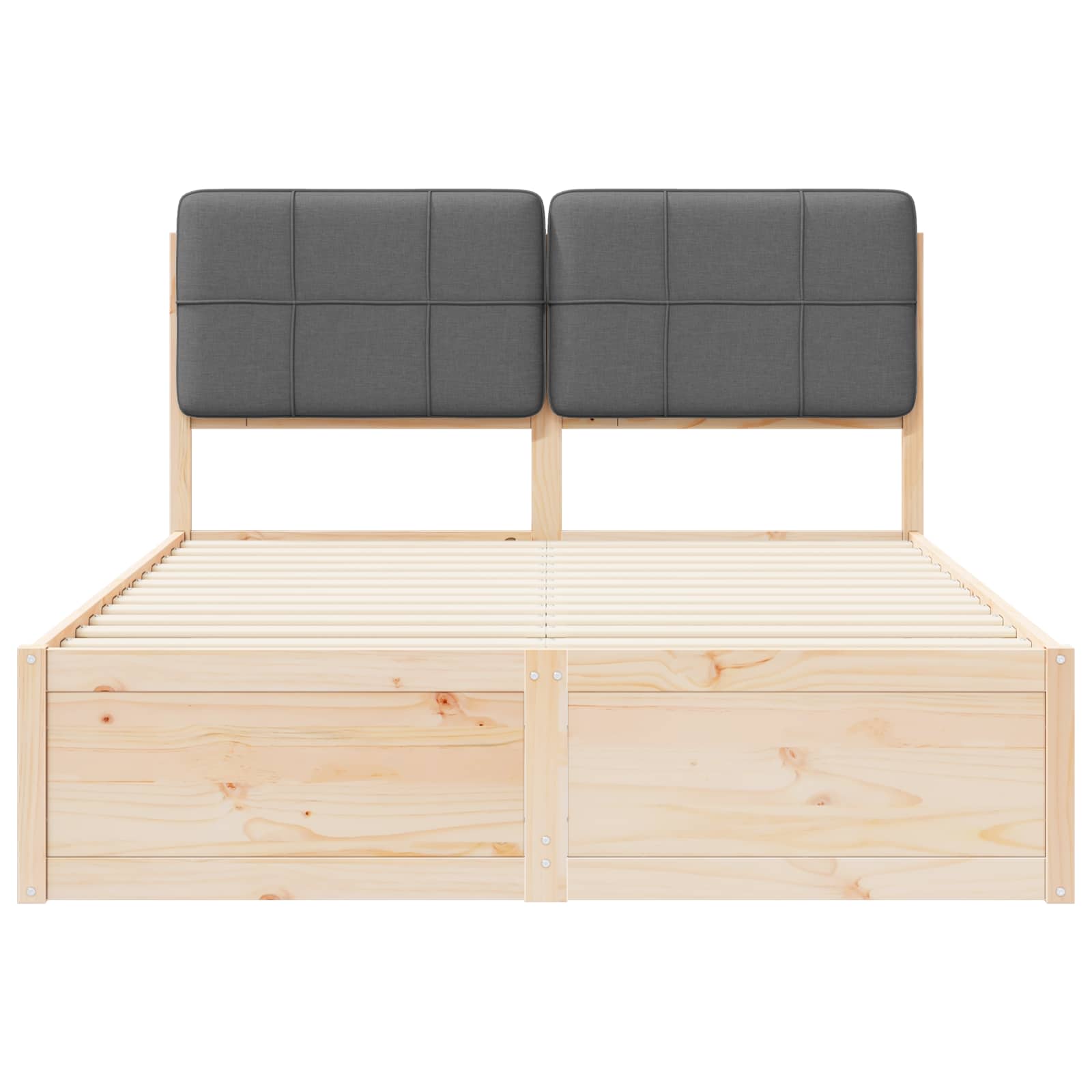 Sengeramme med Polstret Hodegjerde Mørkegrå 160 x 200 cm