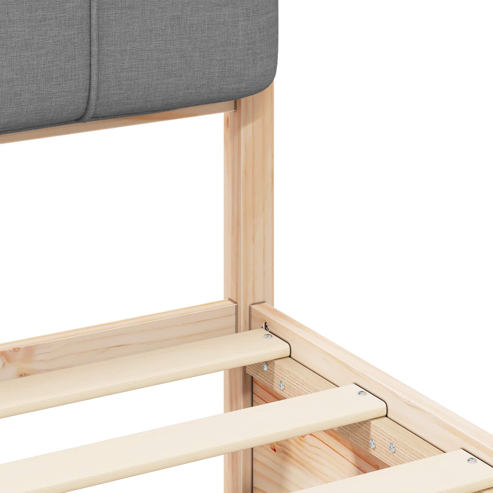 Sengeramme med Polstret Hodegjerde Lysegrå 150 x 200 cm