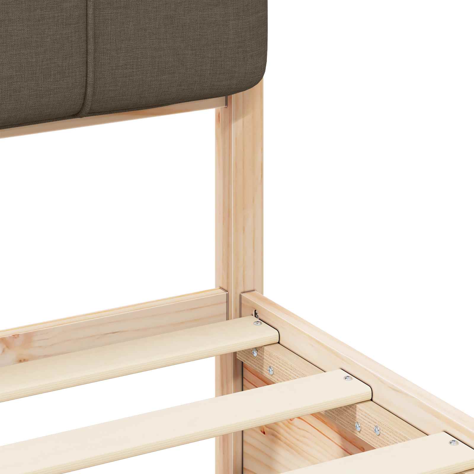 Sengeramme med Polstret Hodegjerde Gråbrun 150 x 200 cm