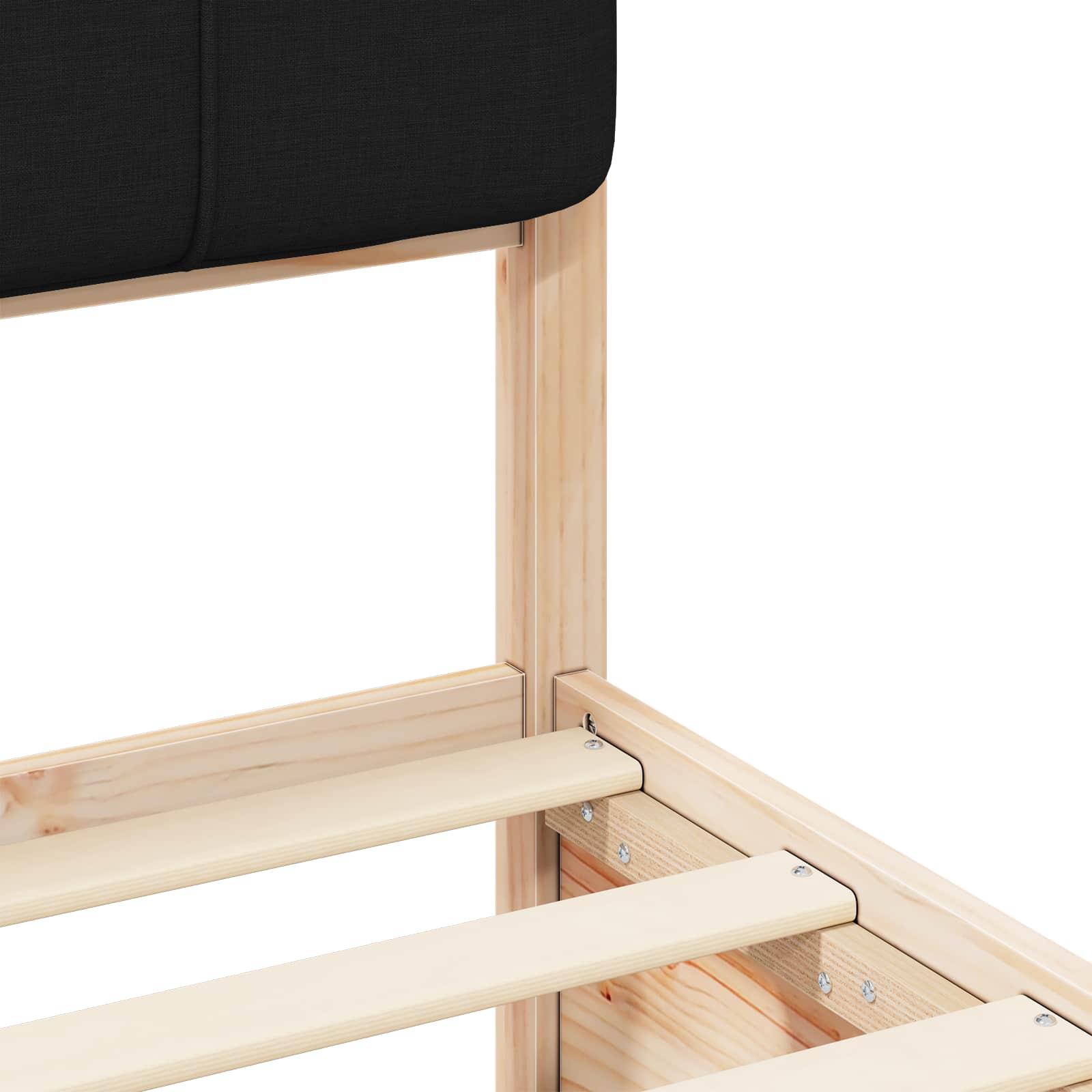 Sengeramme med Polstret Hodegjerde Svart 140 x 190 cm