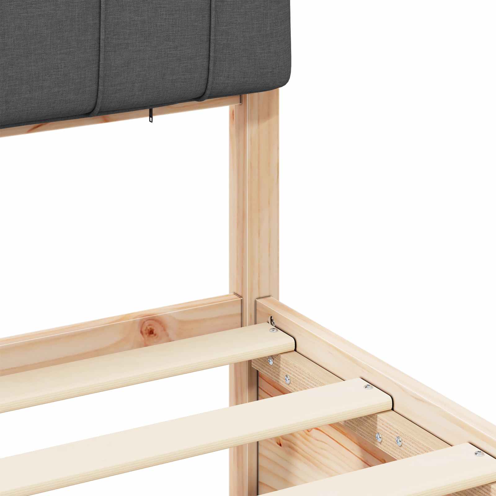 Sengeramme med Polstret Hodegjerde Mørkegrå 200 x 200 cm