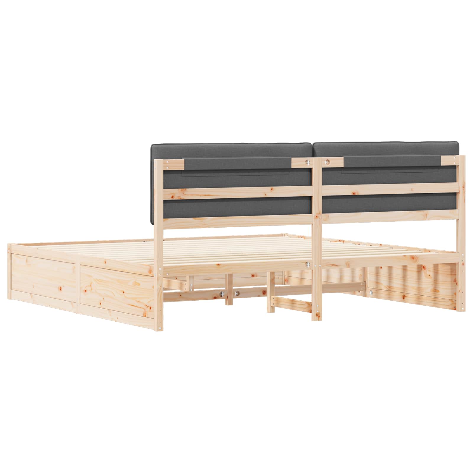 Sengeramme med Polstret Hodegjerde Mørkegrå 200 x 200 cm