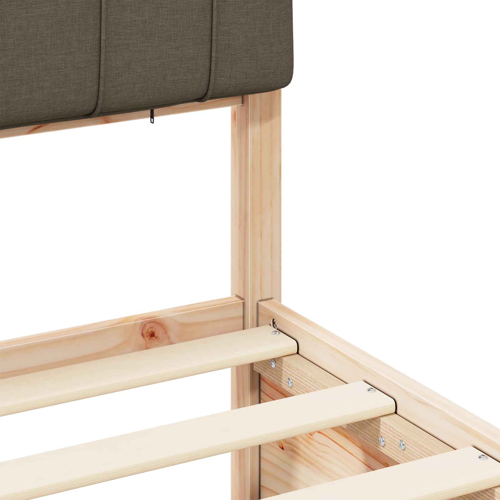 Sengeramme med Polstret Hodegjerde Gråbrun 200 x 200 cm