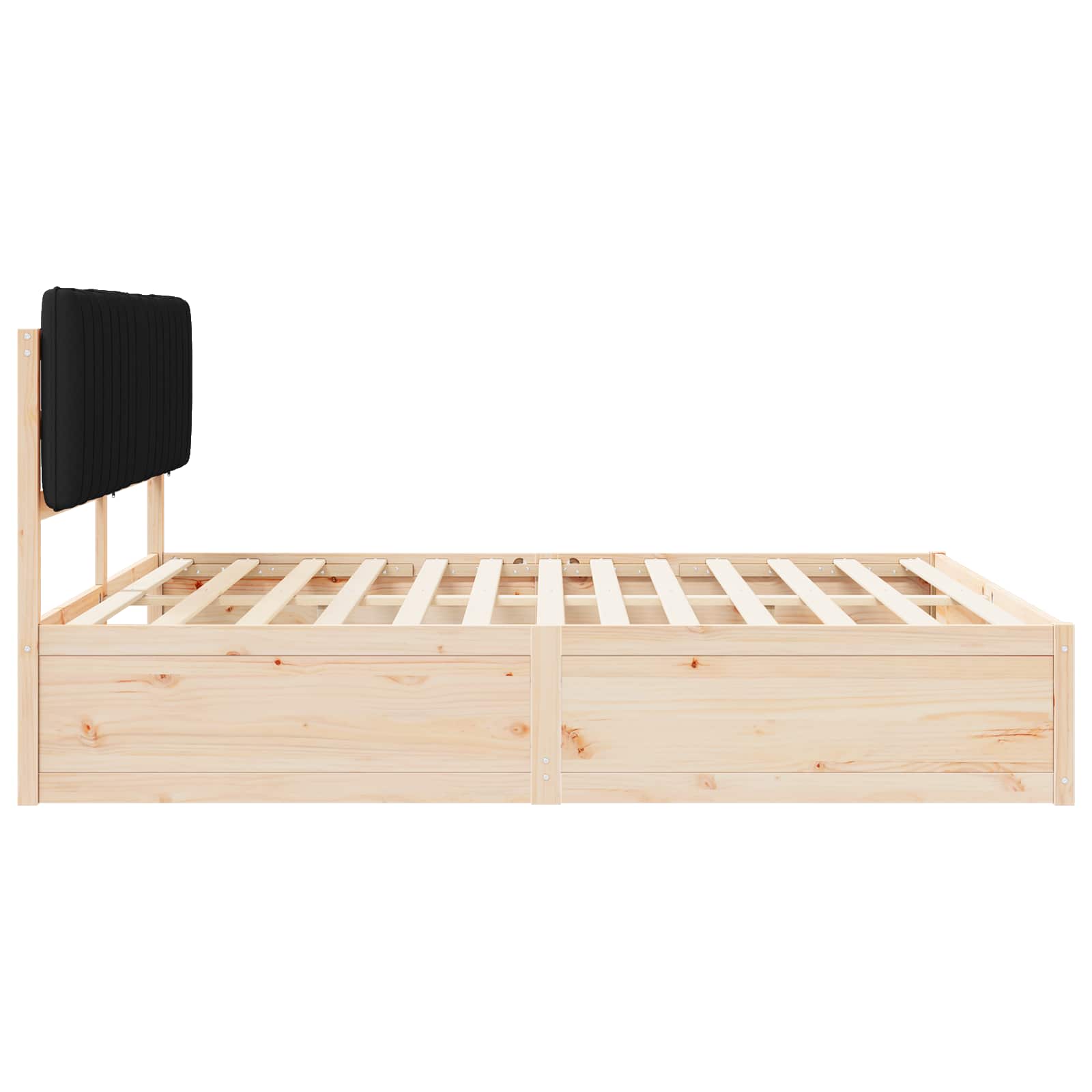 Sengeramme med Polstret Hodegjerde Svart 180 x 200 cm