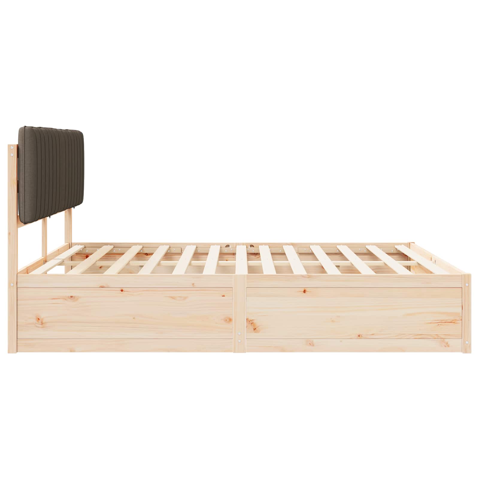 Sengeramme med Polstret Hodegjerde Gråbrun 180 x 200 cm