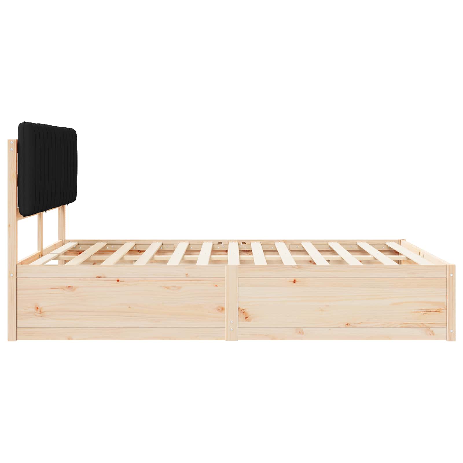 Sengeramme med Polstret Hodegjerde Svart 160 x 200 cm