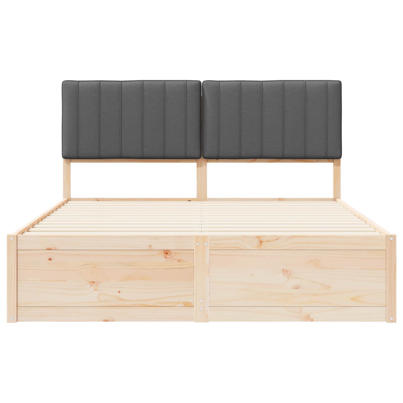 Sengeramme med Polstret Hodegjerde Mørkegrå 150 x 200 cm