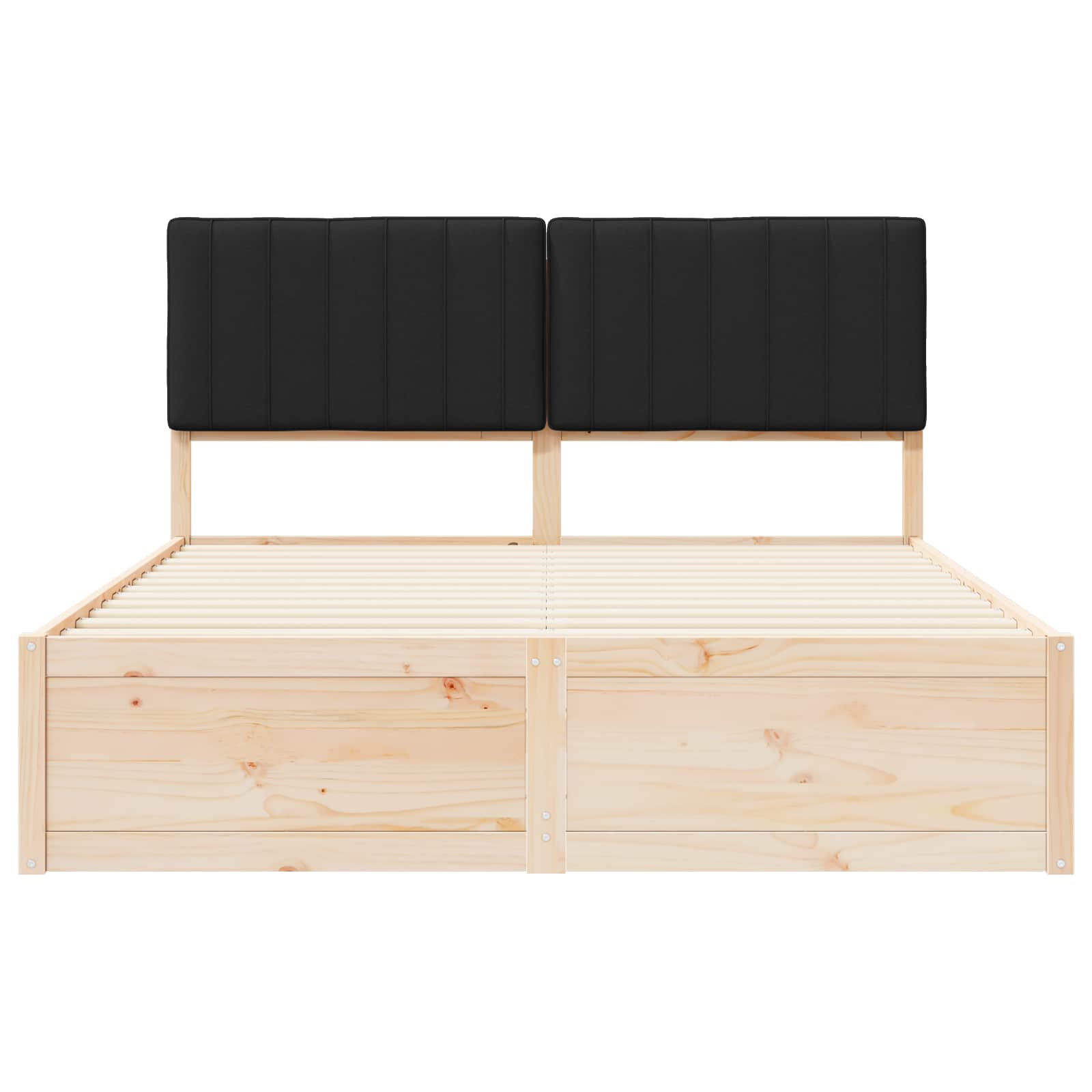 Sengeramme med Polstret Hodegjerde Svart 150 x 200 cm